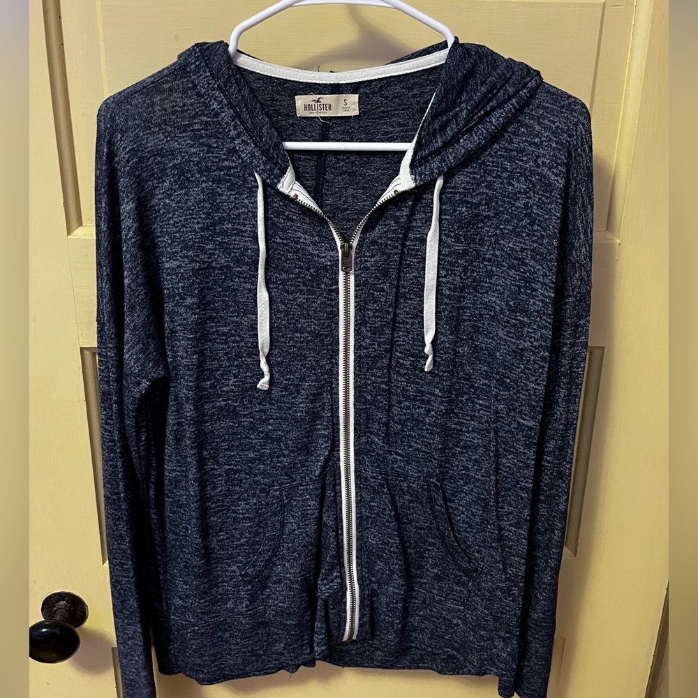 Blue Hollister zip up hoodie